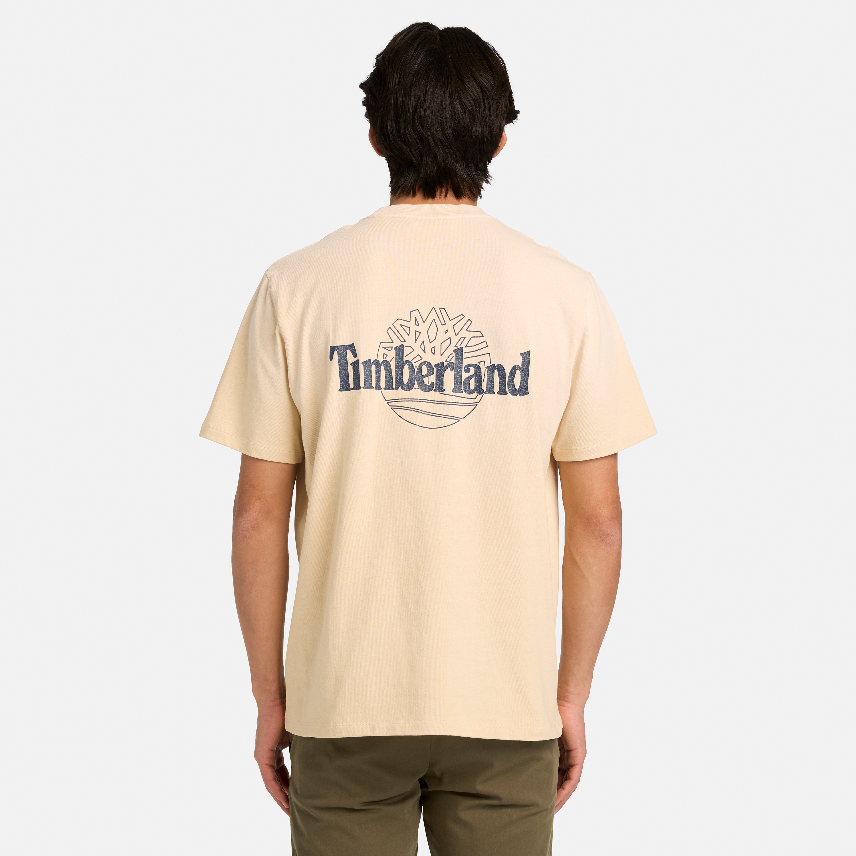 Sunfaded Back Tree Logo Graphic T-Shirt For Men