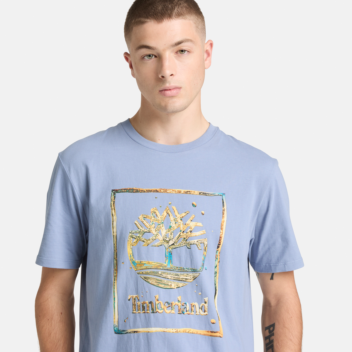 Water Stack Logo Short Sleeve T-Shirt For Men