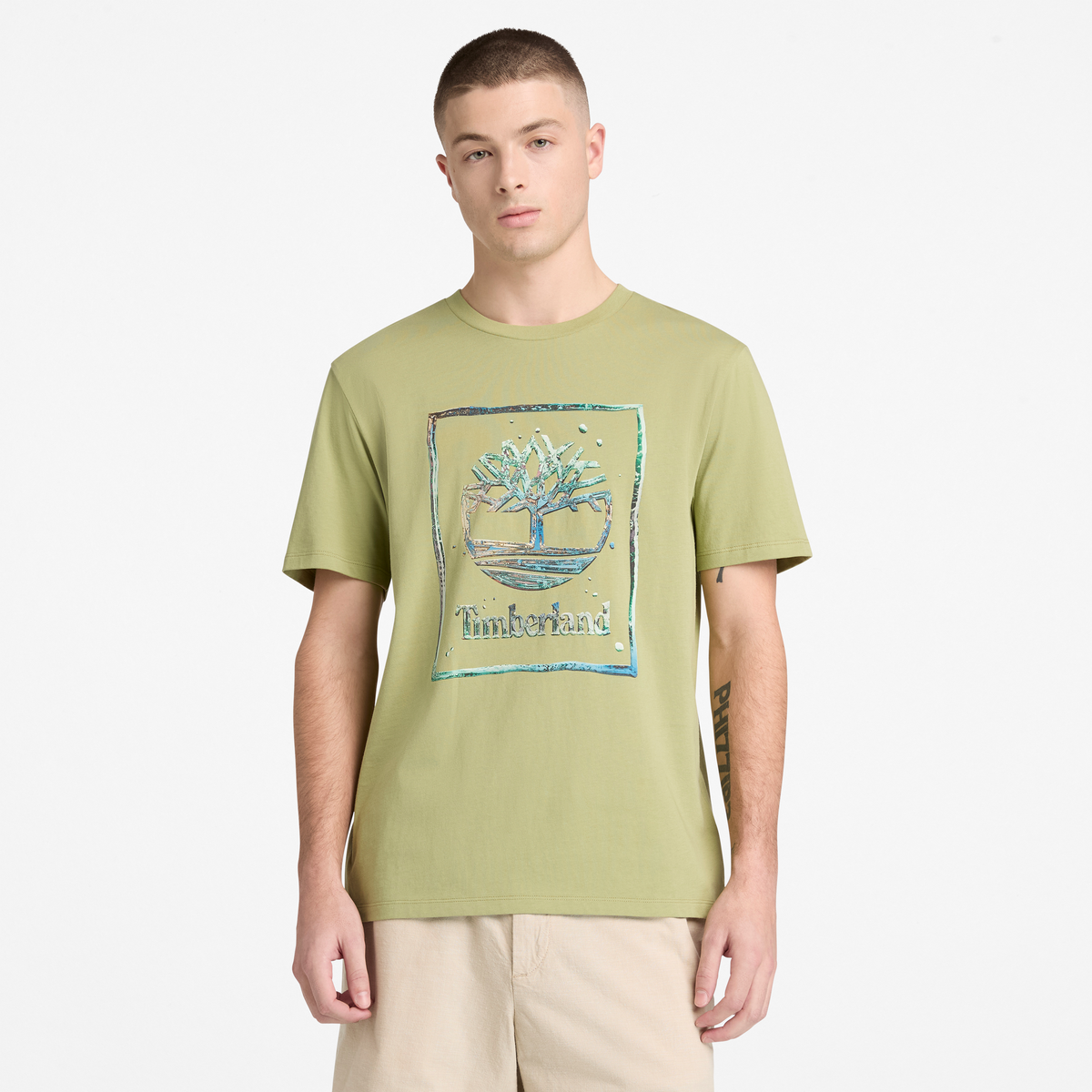 Water Stack Logo Short Sleeve T-Shirt For Men