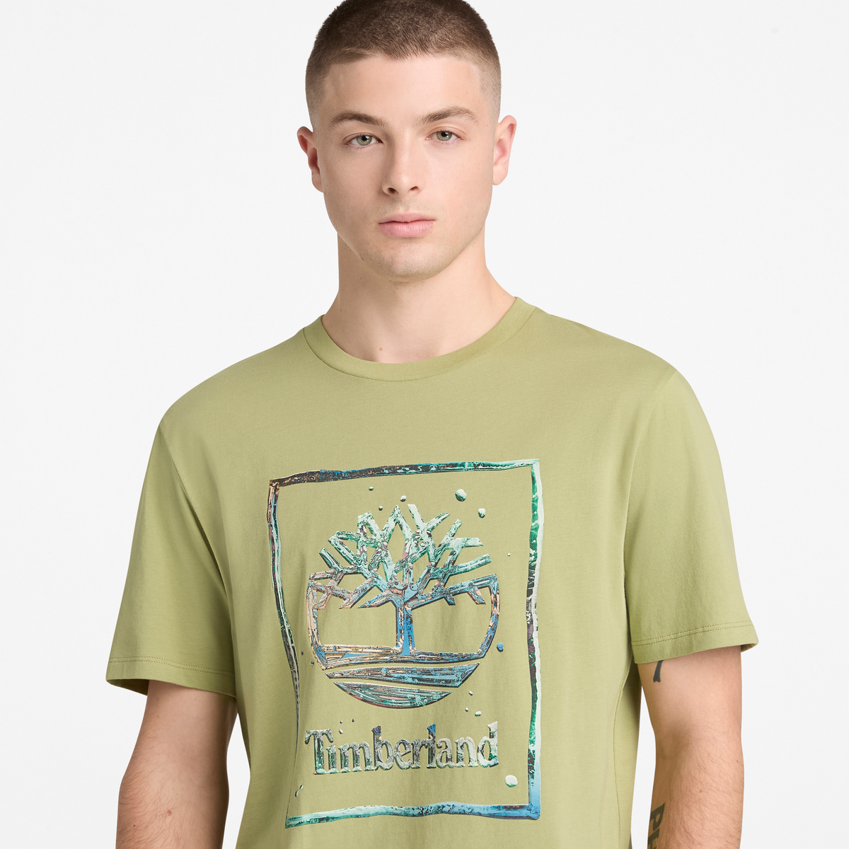 Water Stack Logo Short Sleeve T-Shirt For Men