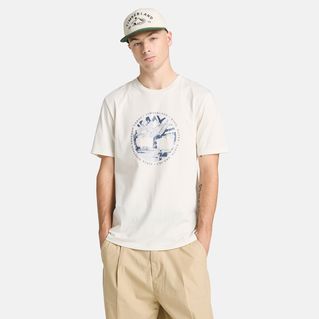 Tree Logo Lake House Graphic T-Shirt For Men