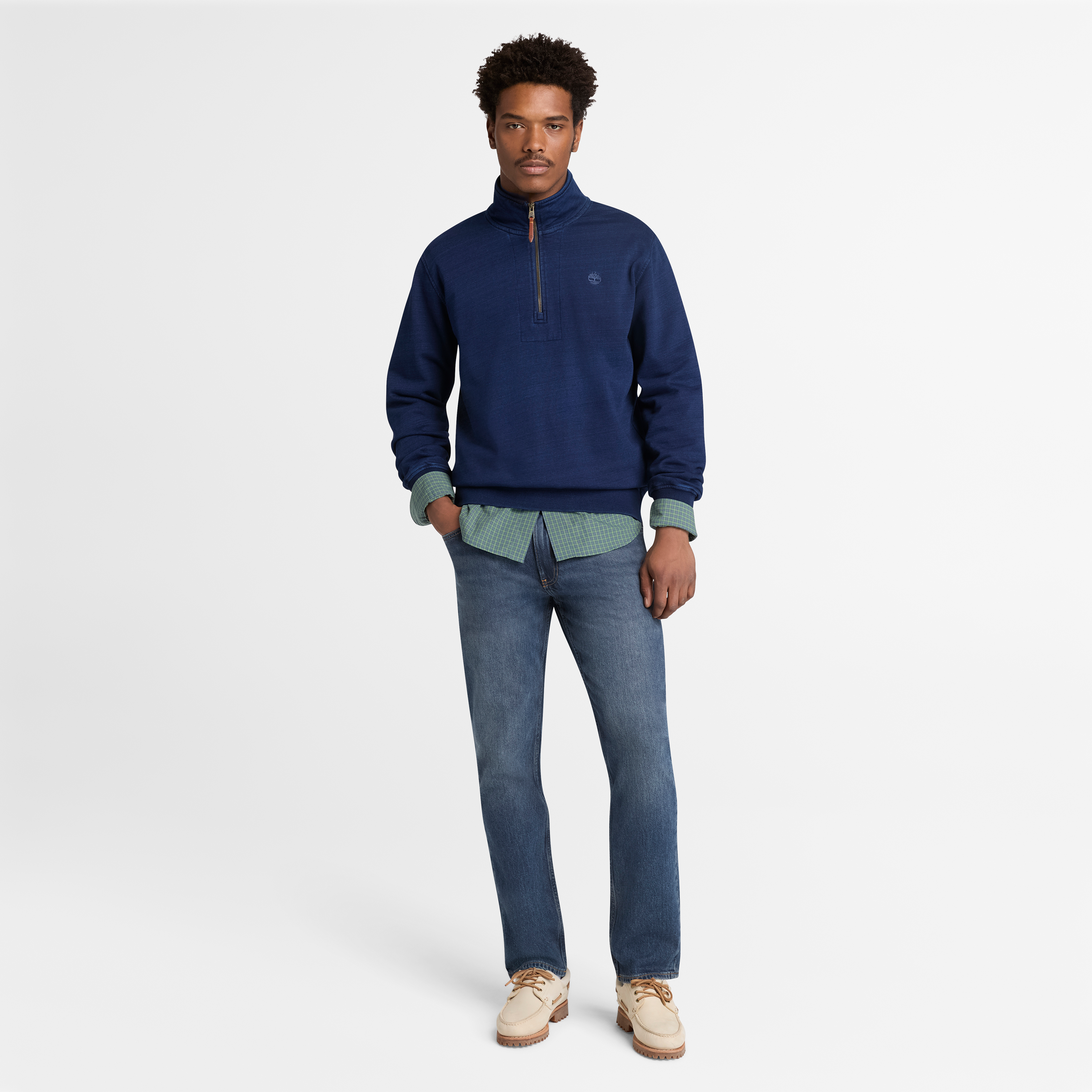Micro Plaid Poplin Shirt For Men