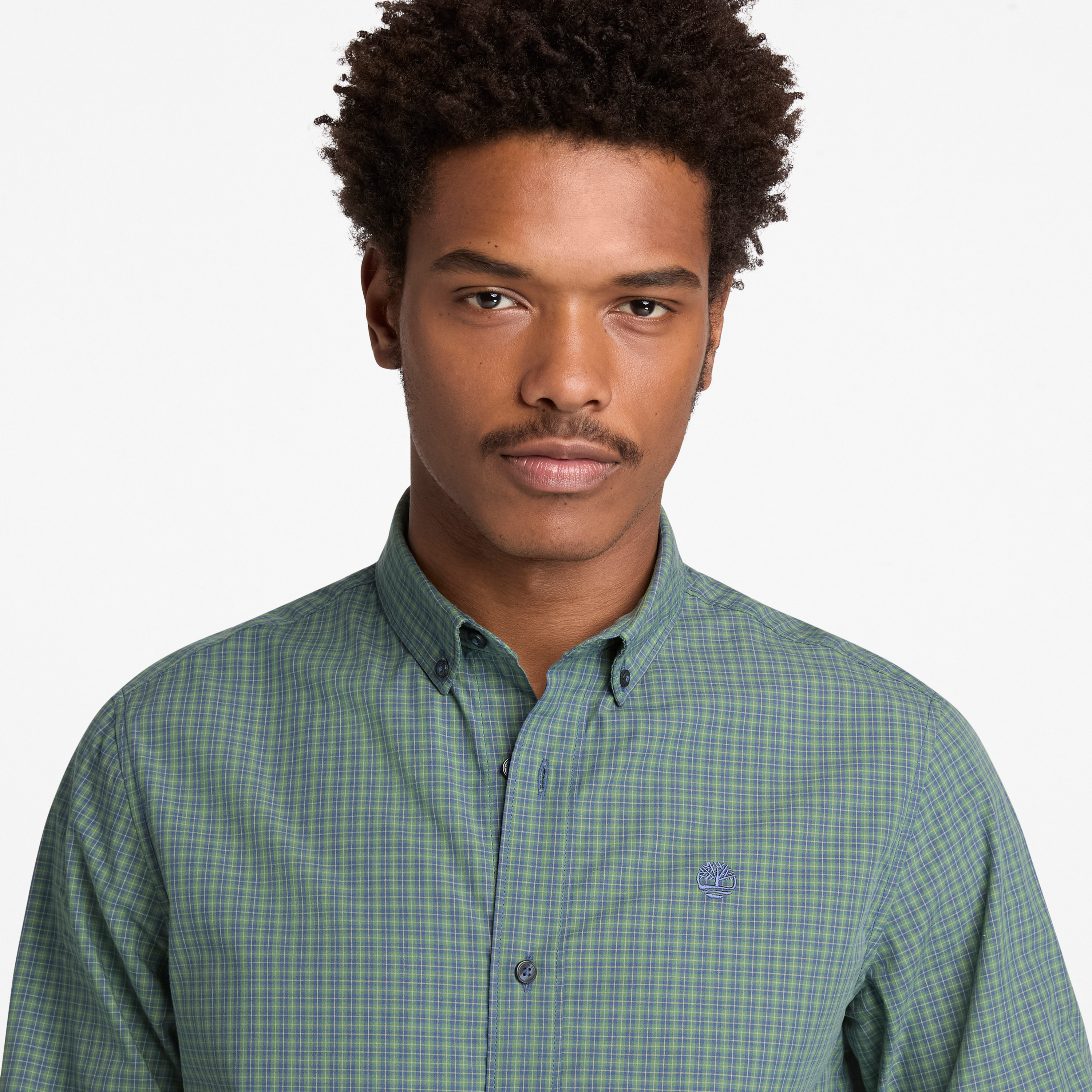Micro Plaid Poplin Shirt For Men