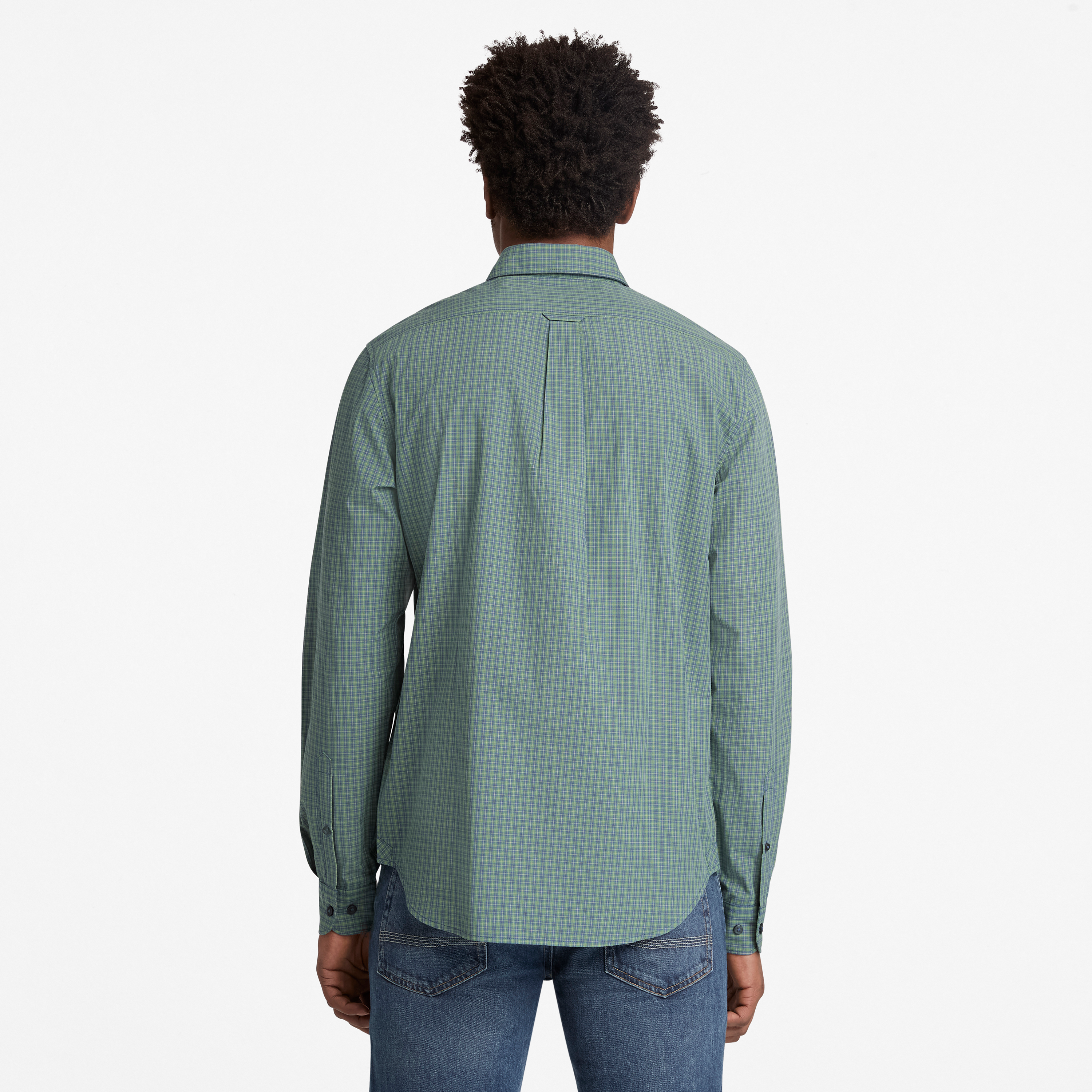 Micro Plaid Poplin Shirt For Men