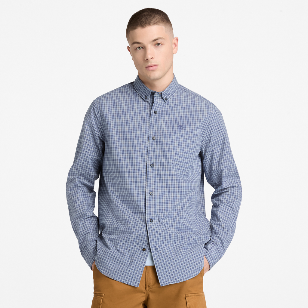 Micro Plaid Poplin Shirt For Men