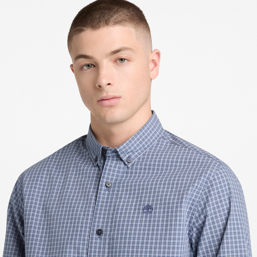 Micro Plaid Poplin Shirt For Men