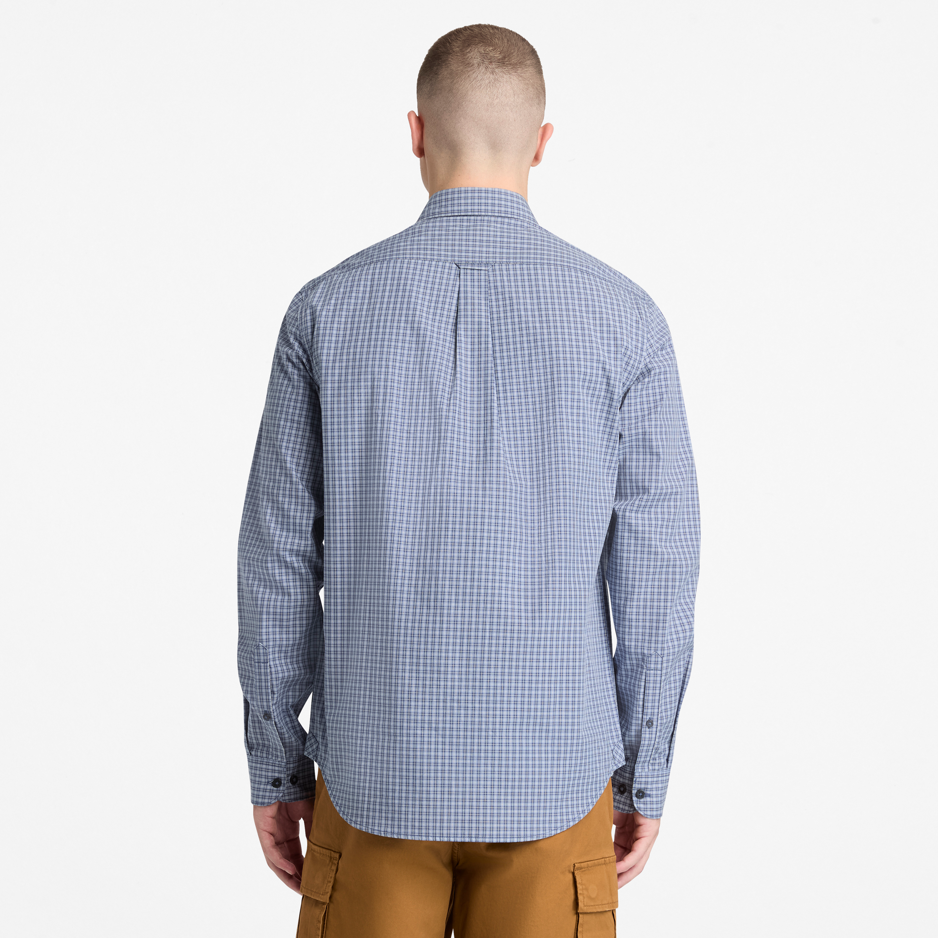 Micro Plaid Poplin Shirt For Men