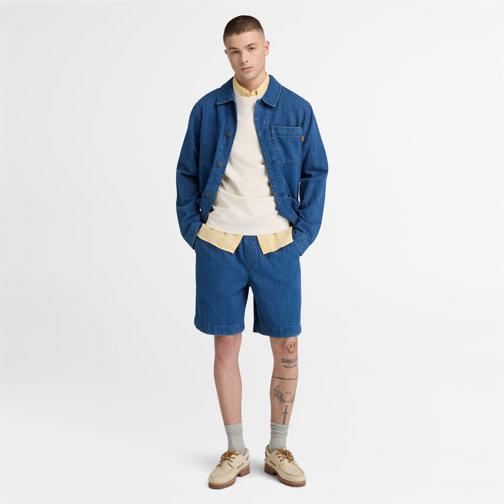 Herringbone Denim Short For Men
