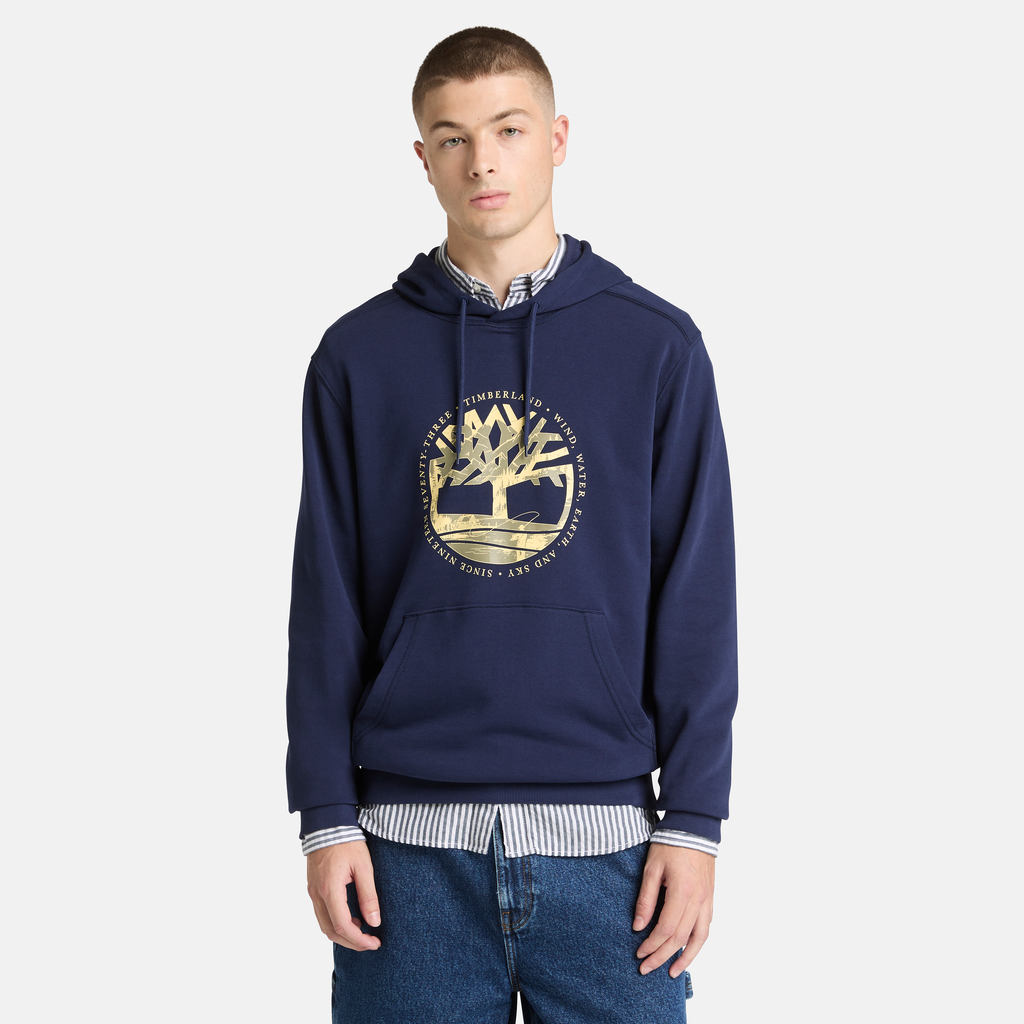 Tree Logo Lake House Graphic Hoodie For Men