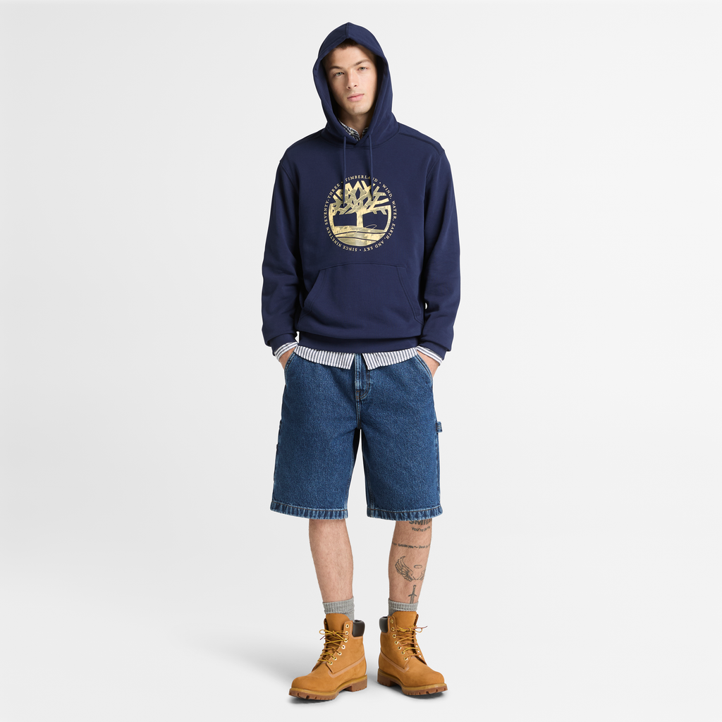 Tree Logo Lake House Graphic Hoodie For Men