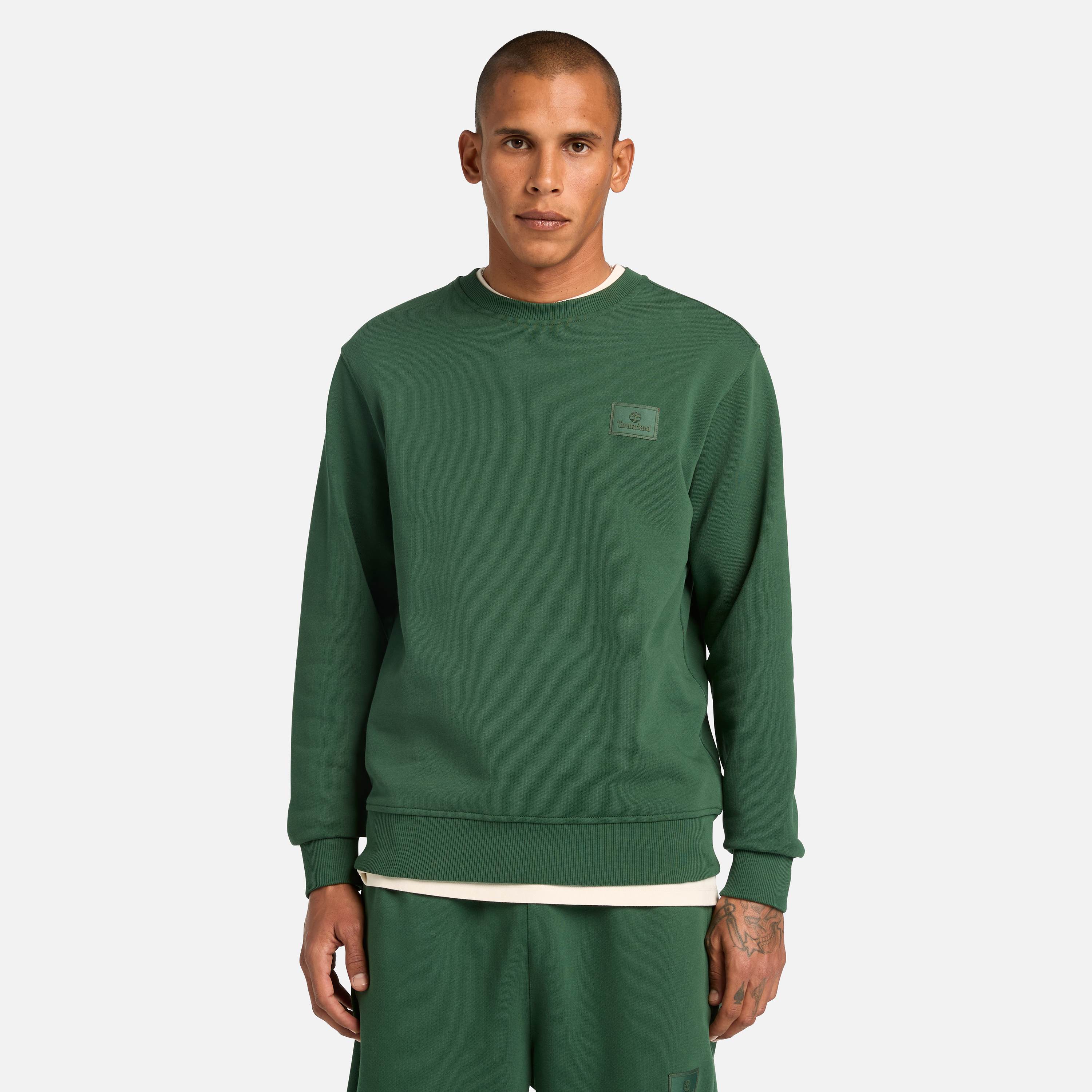 Silicon Badge Crew Neck Sweater For Men