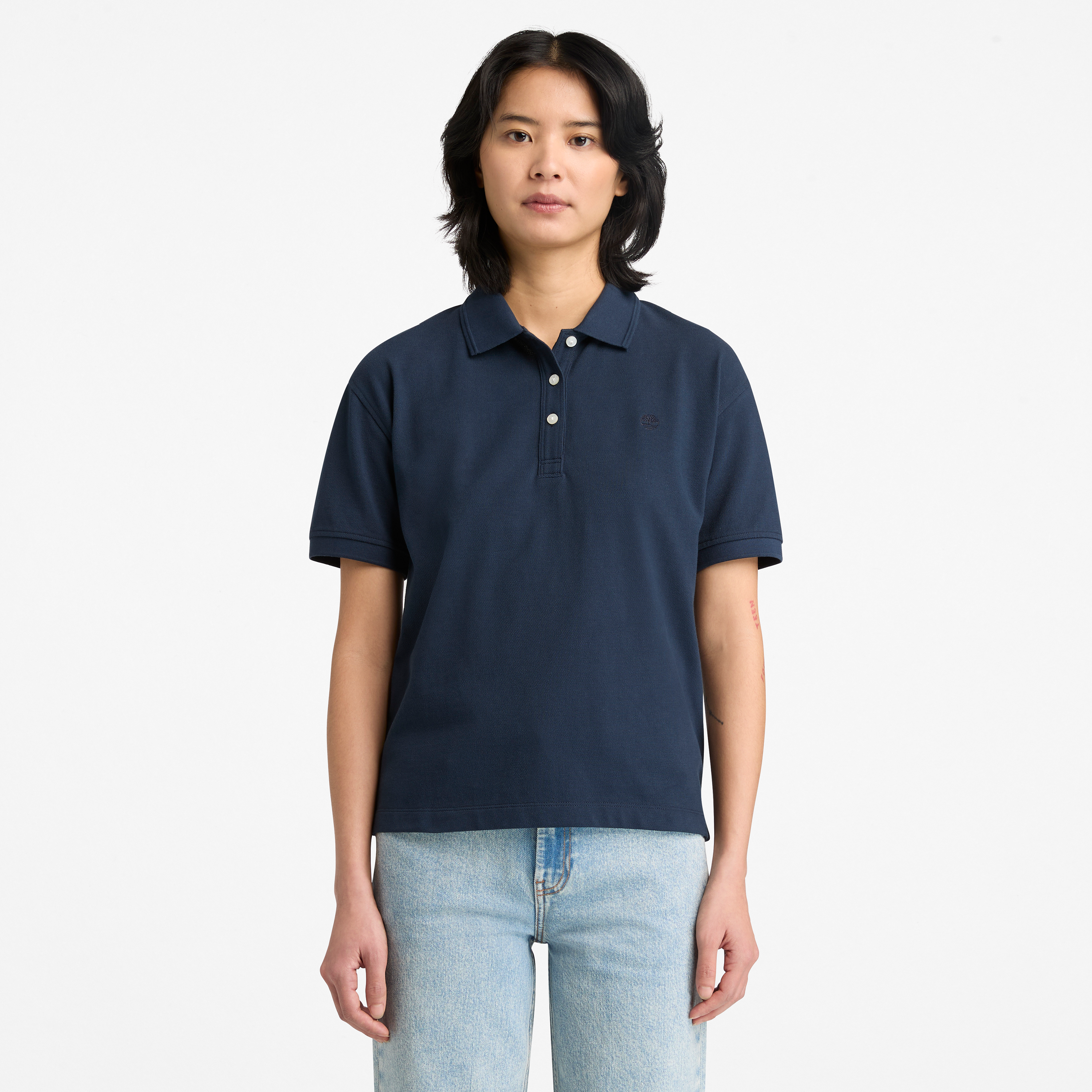 Short Sleeve Pique Polo For Women