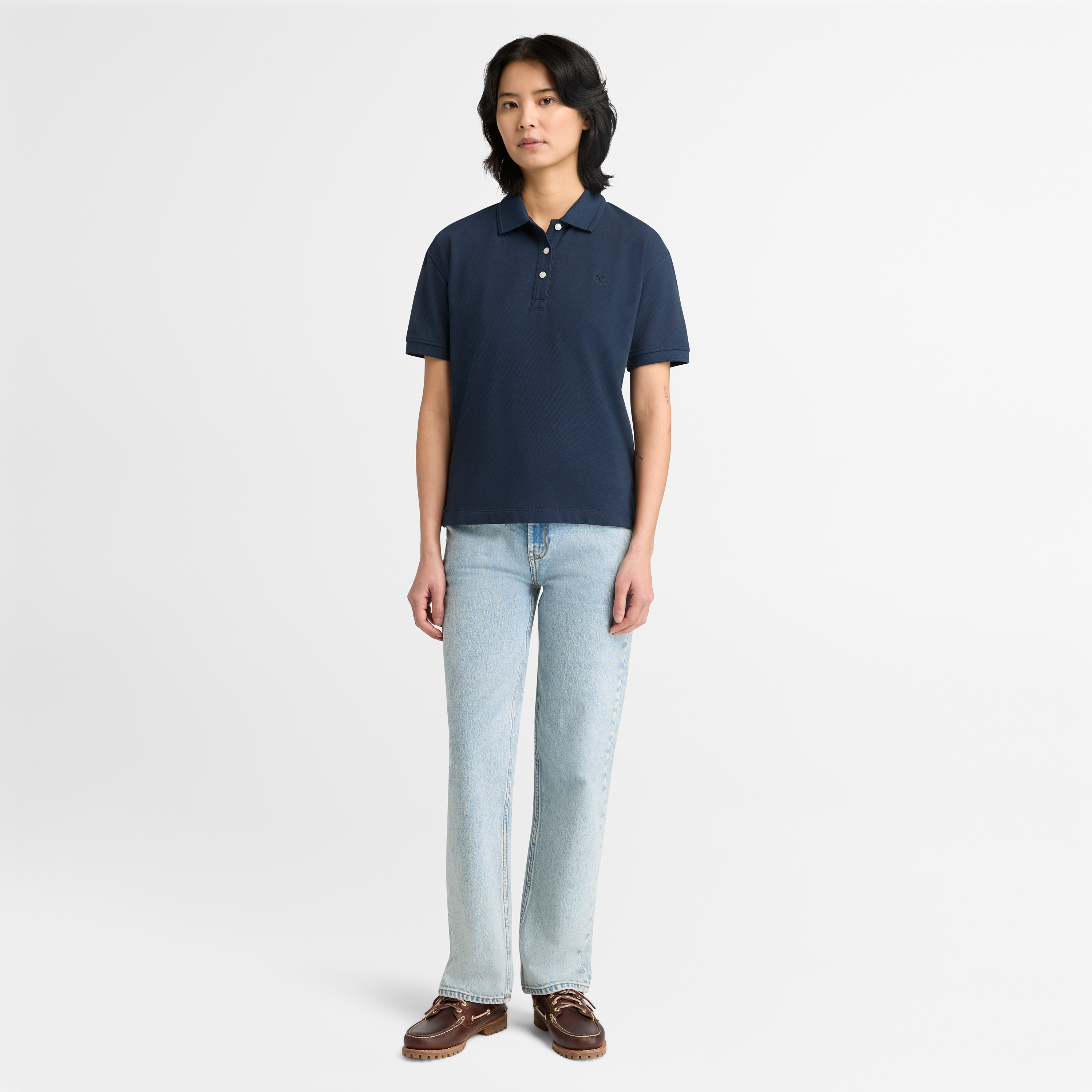 Short Sleeve Pique Polo For Women