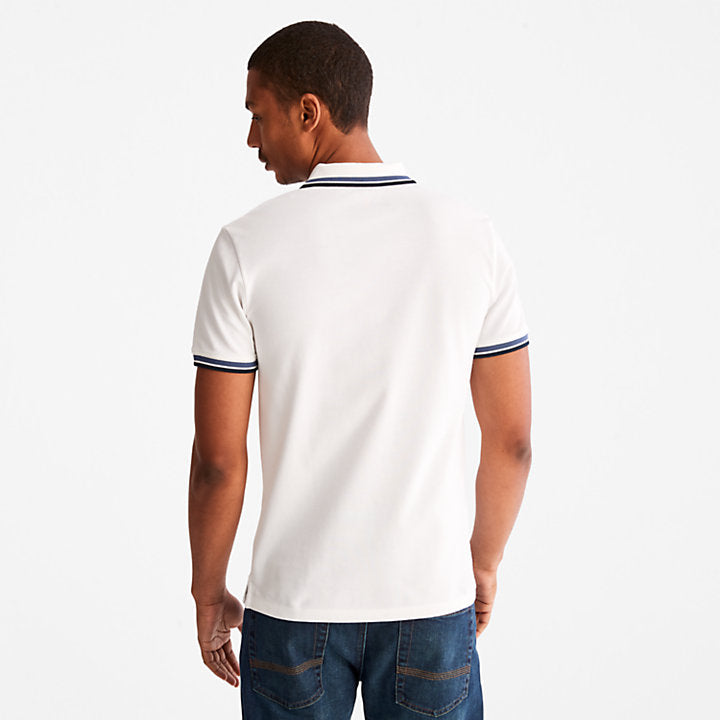 TIMBERLAND MILLERS RIVER TIPPED POLO FOR MEN IN WHITE