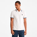 TIMBERLAND MILLERS RIVER TIPPED POLO FOR MEN IN WHITE