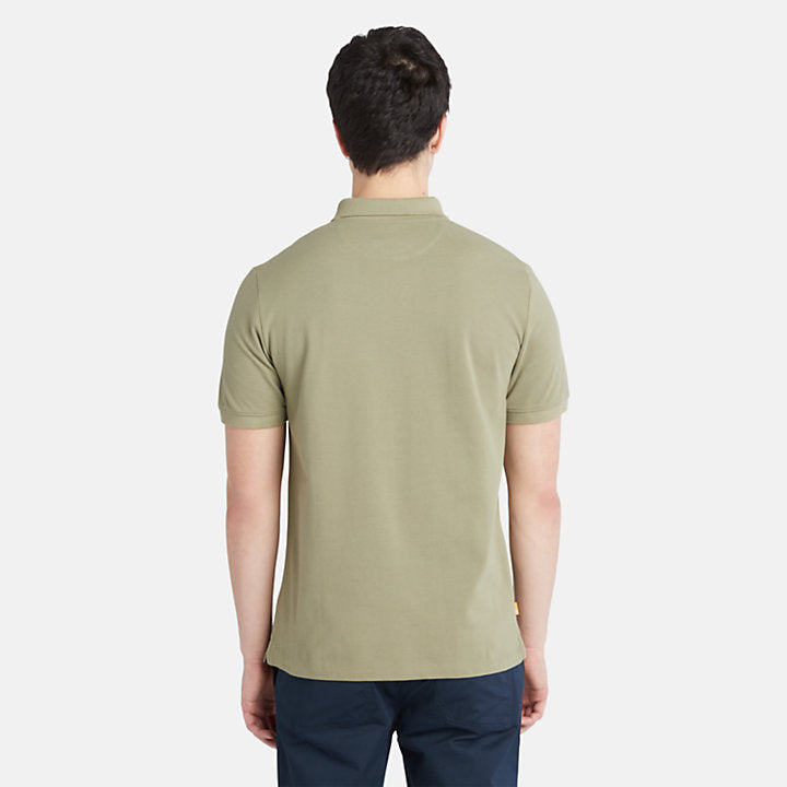 TIMBERLAND MILLERS RIVER SHORT SLEEVE PIQUE POLO FOR MEN IN MUTED KHAKI