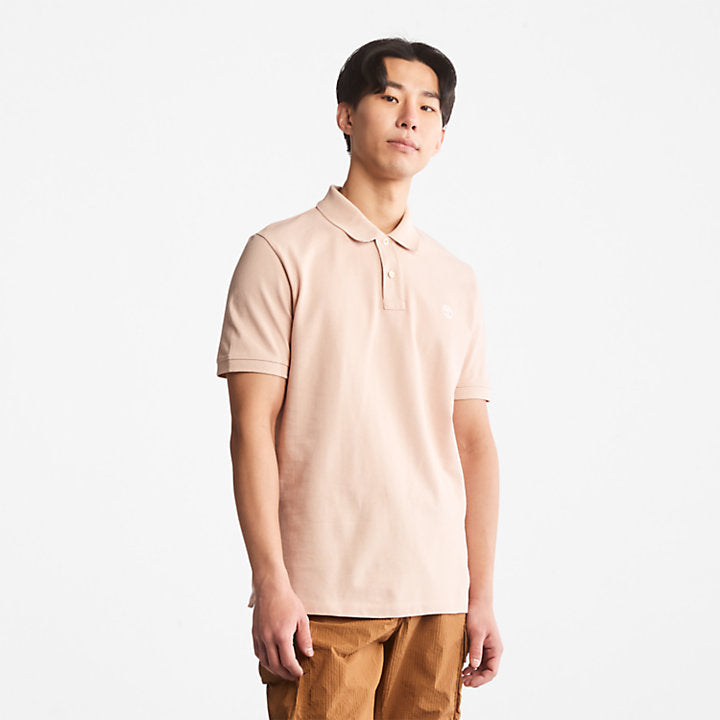 TIMBERLAND MILLERS RIVER PIQUE POLO SHIRT FOR MEN IN PALE PINK