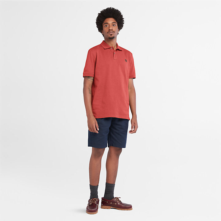 TIMBERLAND MILLERS RIVER PIQUE POLO SHIRT FOR MEN IN RUST