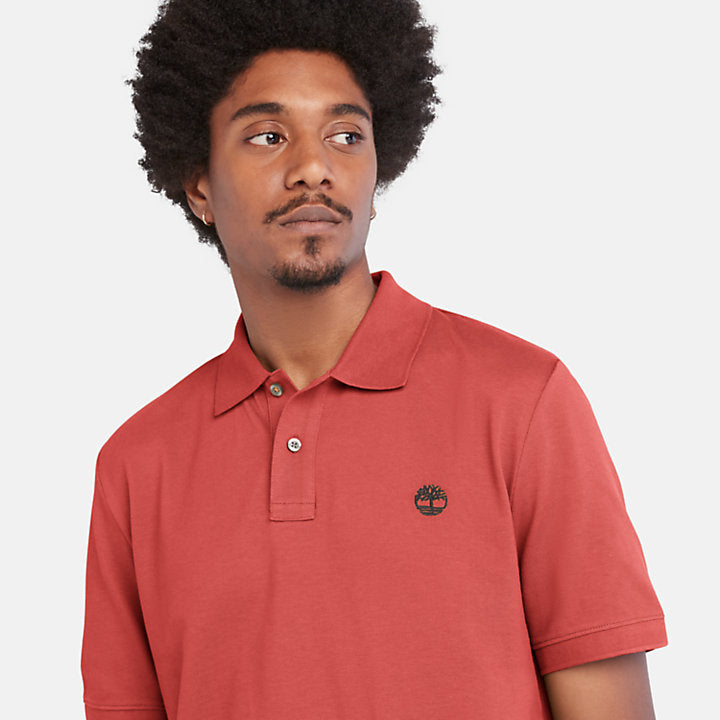 TIMBERLAND MILLERS RIVER PIQUE POLO SHIRT FOR MEN IN RUST