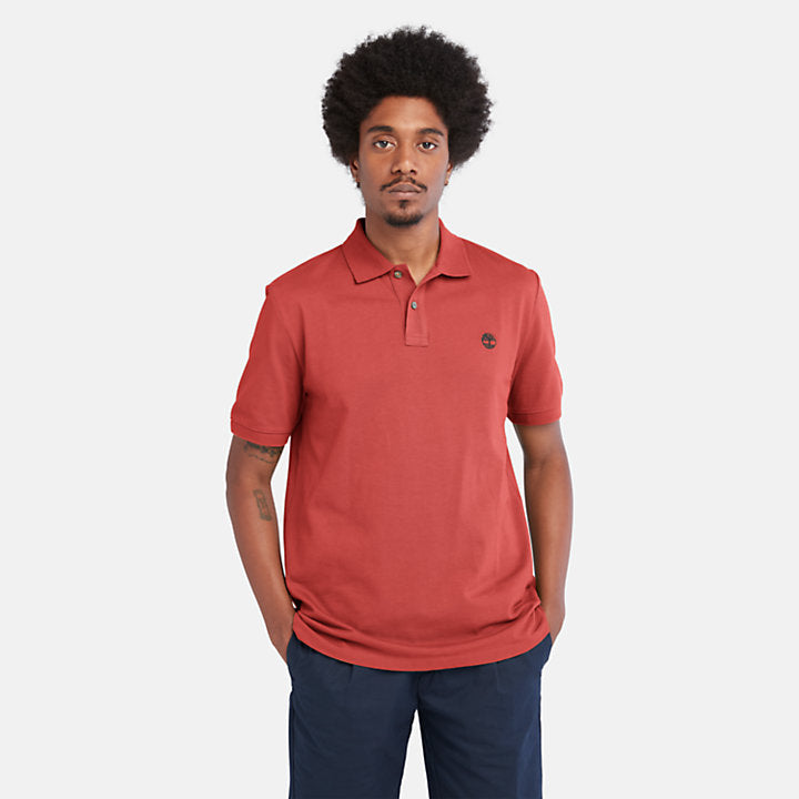 TIMBERLAND MILLERS RIVER PIQUE POLO SHIRT FOR MEN IN RUST