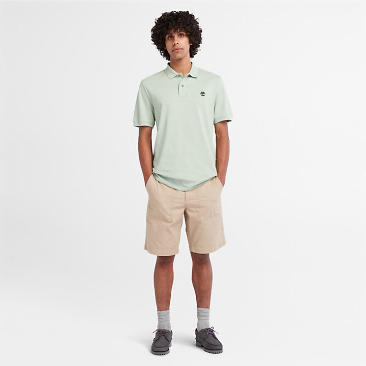 TIMBERLAND MILLERS RIVER PIQUE POLO SHIRT FOR MEN IN LIGHT GREEN