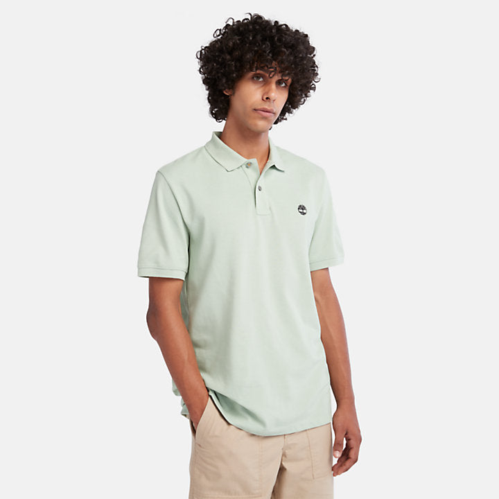 TIMBERLAND MILLERS RIVER PIQUE POLO SHIRT FOR MEN IN LIGHT GREEN