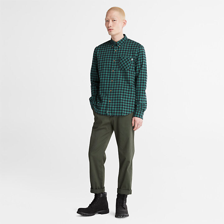 TIMBERLAND BACK RIVER SLIM CHECK SHIRT FOR MEN IN GREEN