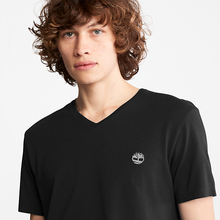 TIMBERLAND DUNSTAN RIVER V-NECK T-SHIRT FOR MEN IN BLACK