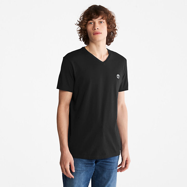 TIMBERLAND DUNSTAN RIVER V-NECK T-SHIRT FOR MEN IN BLACK