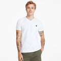 TIMBERLAND DUNSTAN RIVER SLIM FIT V-NECK T-SHIRT FOR MEN IN WHITE