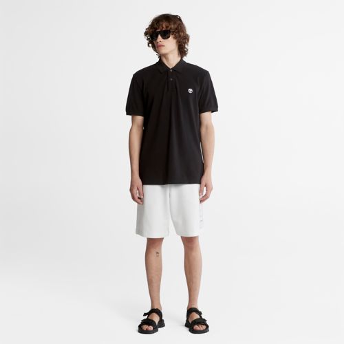 TIMBERLAND MILLERS RIVER PIQUE SHORT SLEEVE POLO SHIRT FOR MEN IN BLACK