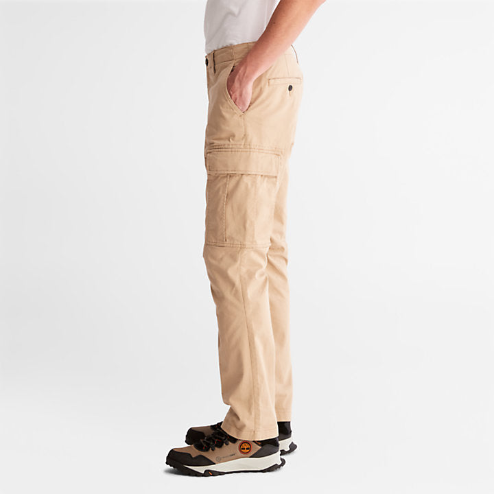 TIMBERLAND CORE TWILL CARGO TROUSERS FOR MEN IN BEIGE