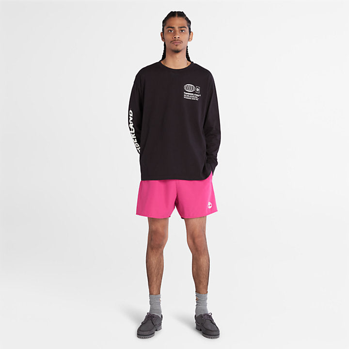 TIMBERLAND SUNAPEE LAKE SOLID SWIM SHORTS FOR MEN IN PINK