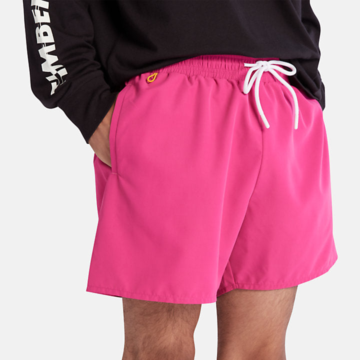 TIMBERLAND SUNAPEE LAKE SOLID SWIM SHORTS FOR MEN IN PINK