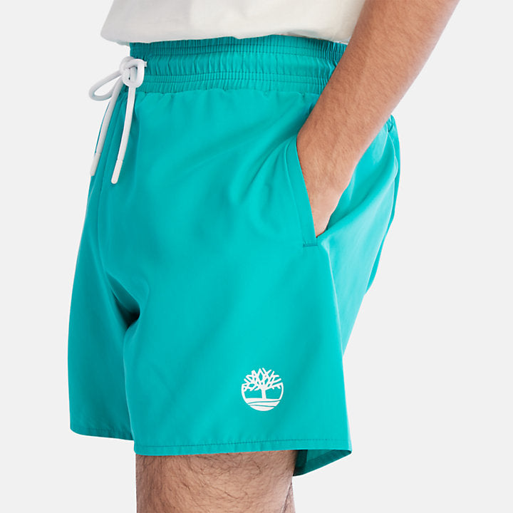 TIMBERLAND SUNAPEE LAKE SOLID SWIM SHORTS FOR MEN IN TEAL