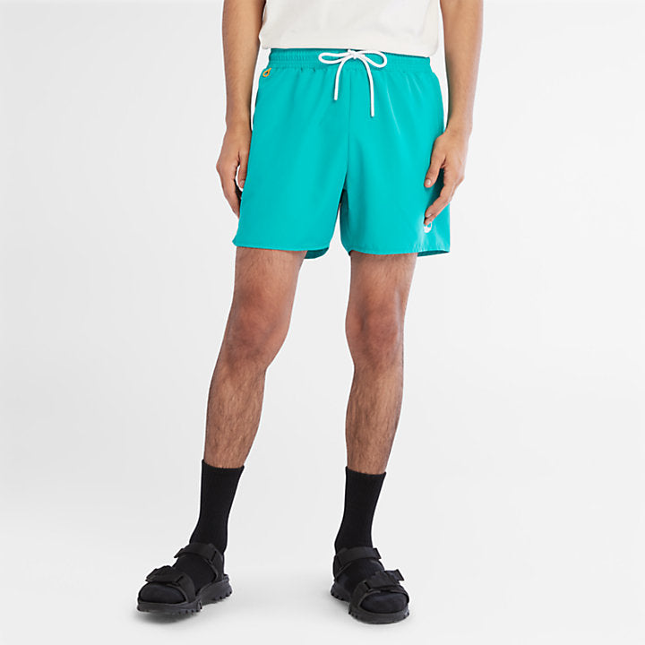 TIMBERLAND SUNAPEE LAKE SOLID SWIM SHORTS FOR MEN IN TEAL