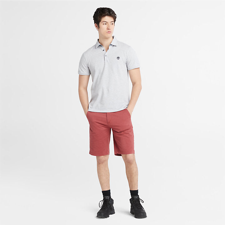 TIMBERLAND BABOOSIC BROOK SLIM-FIT OXFORD POLO FOR MEN IN GREY