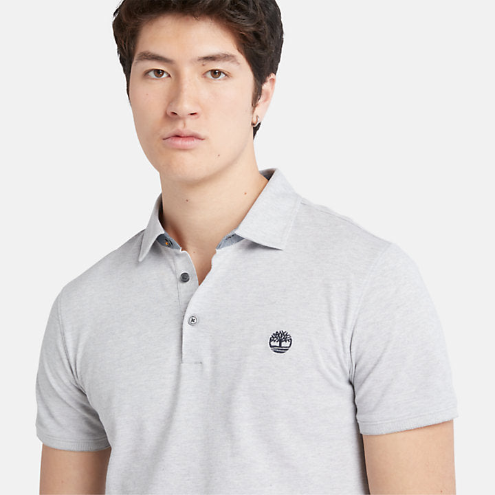 TIMBERLAND BABOOSIC BROOK SLIM-FIT OXFORD POLO FOR MEN IN GREY