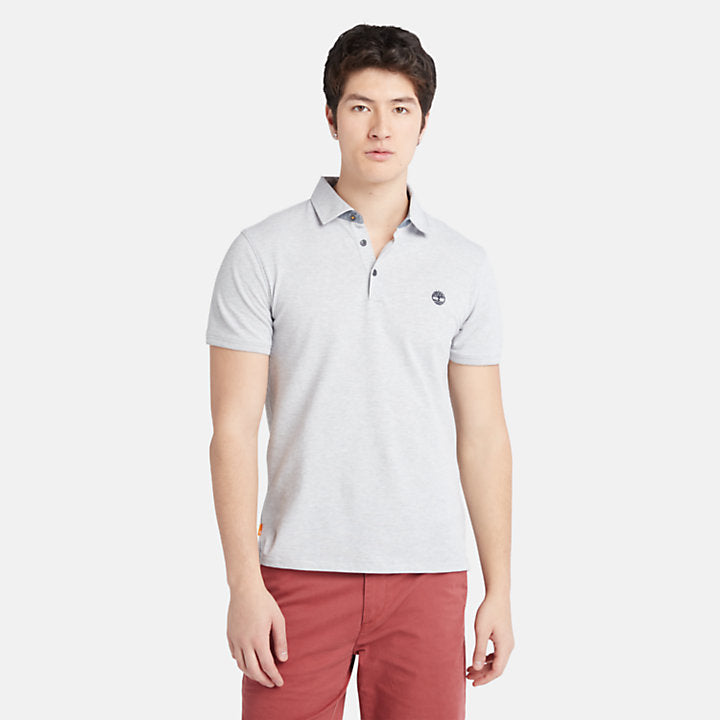 TIMBERLAND BABOOSIC BROOK SLIM-FIT OXFORD POLO FOR MEN IN GREY