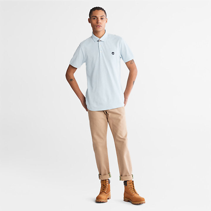 TIMBERLAND BABOOSIC BROOK SLIM-FIT OXFORD POLO FOR MEN IN LIGHT BLUE