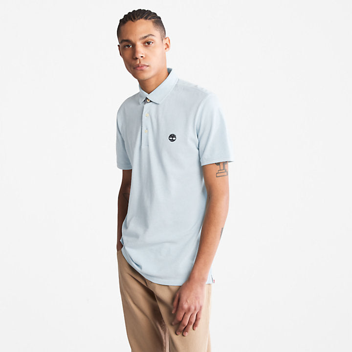 TIMBERLAND BABOOSIC BROOK SLIM-FIT OXFORD POLO FOR MEN IN LIGHT BLUE