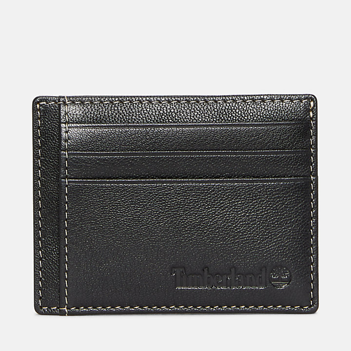 MILLED CARD WALLET FOR MEN IN BLACK