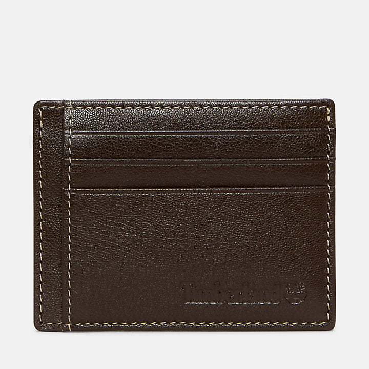MILLED CARD WALLET FOR MEN IN BROWN