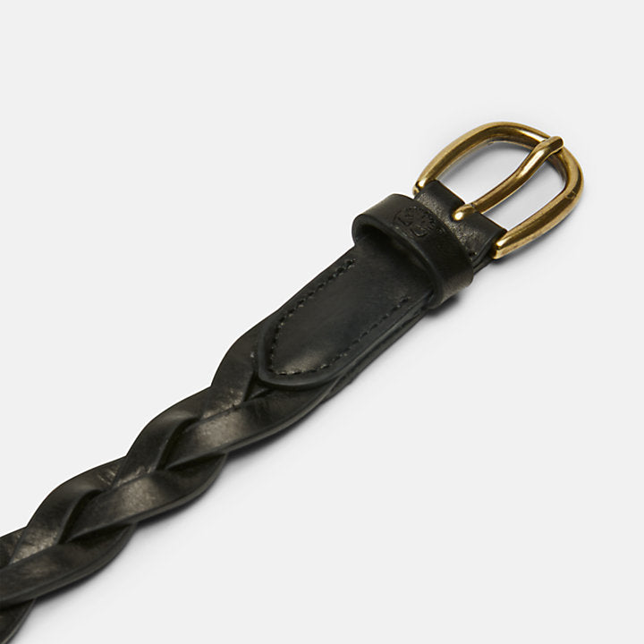 BRAIDED LEATHER BELT FOR WOMEN IN BLACK