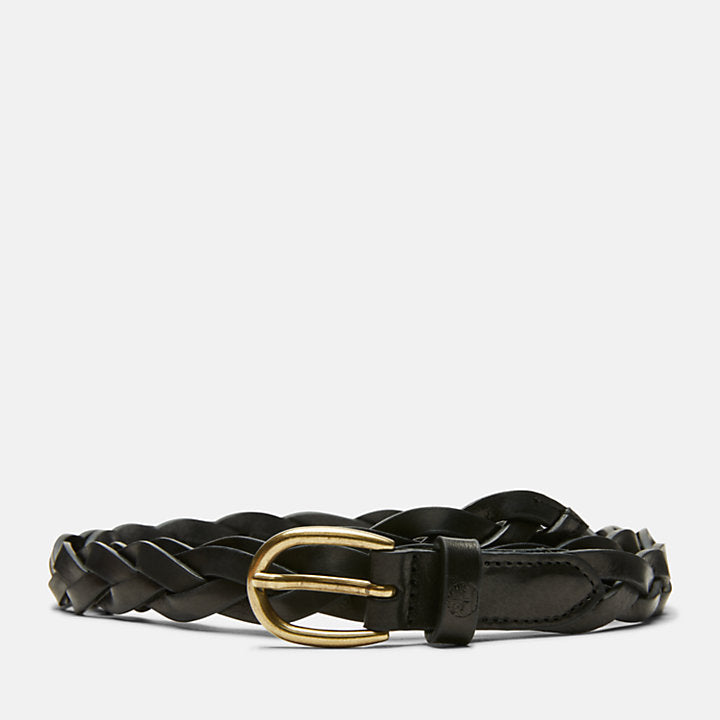 BRAIDED LEATHER BELT FOR WOMEN IN BLACK