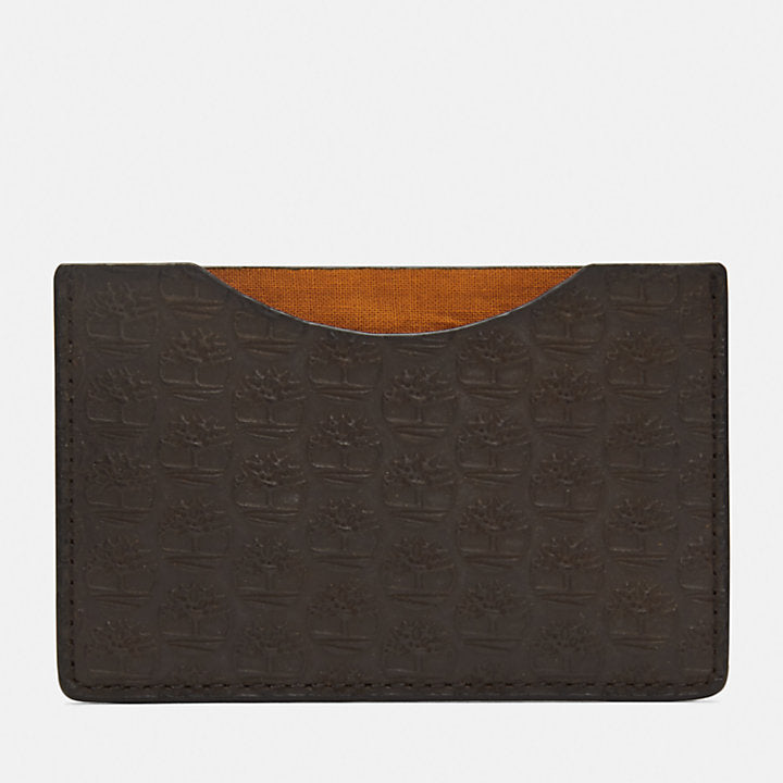 BIRCH HILL CARD HOLDER WITH EMBOSSED TREE LOGO IN TAN