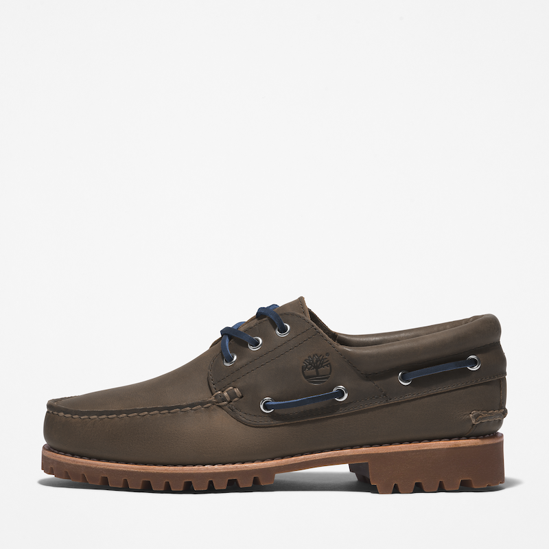 Timberland 3-Eye Lug Hand-Sewn Boat Shoe For Men In Dark Brown