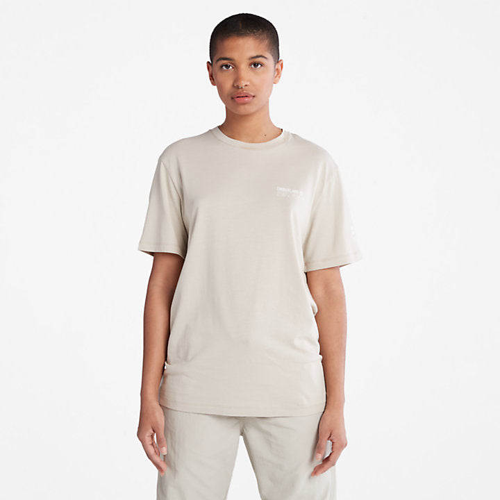 TIMBERLAND LUXE COSSENTIALS TENCEL X REFIBRA T-SHIRT FOR ALL GENDER IN BEIGE