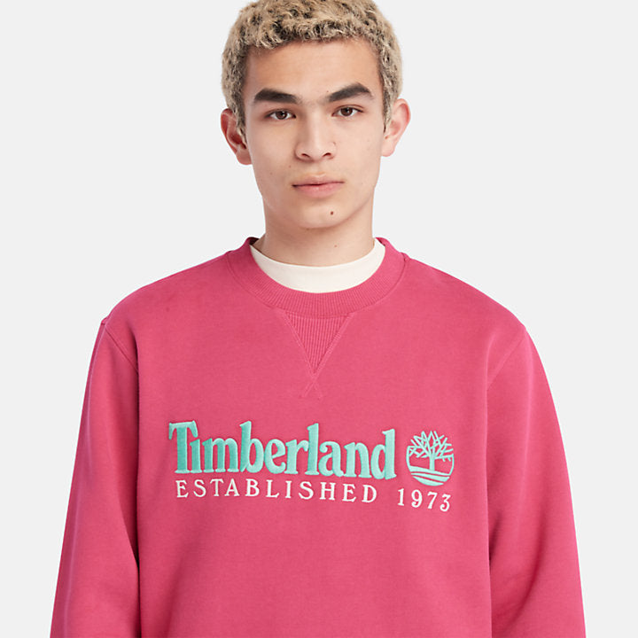 TIMBERLAND EST. 1973 LOGO CREW SWEATSHIRT FOR ALL GENDER IN PINK