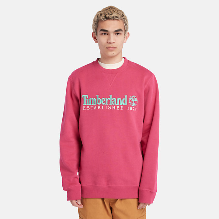 TIMBERLAND EST. 1973 LOGO CREW SWEATSHIRT FOR ALL GENDER IN PINK